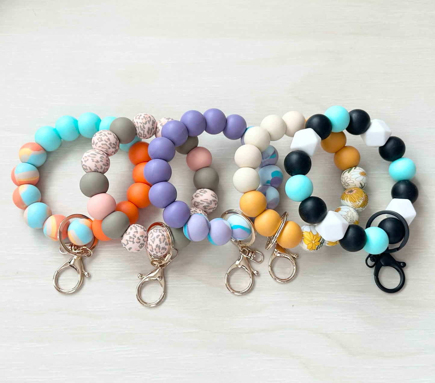 Sunflower Silicone Wristlet Keychain