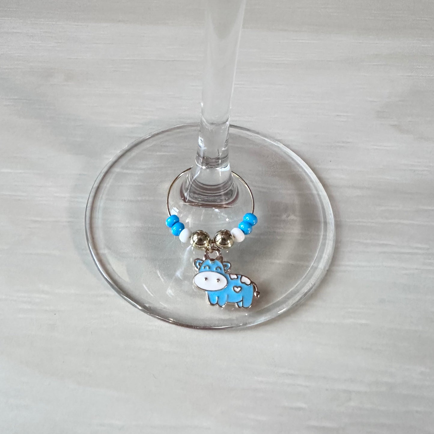 Colorful Cow Wine Charms