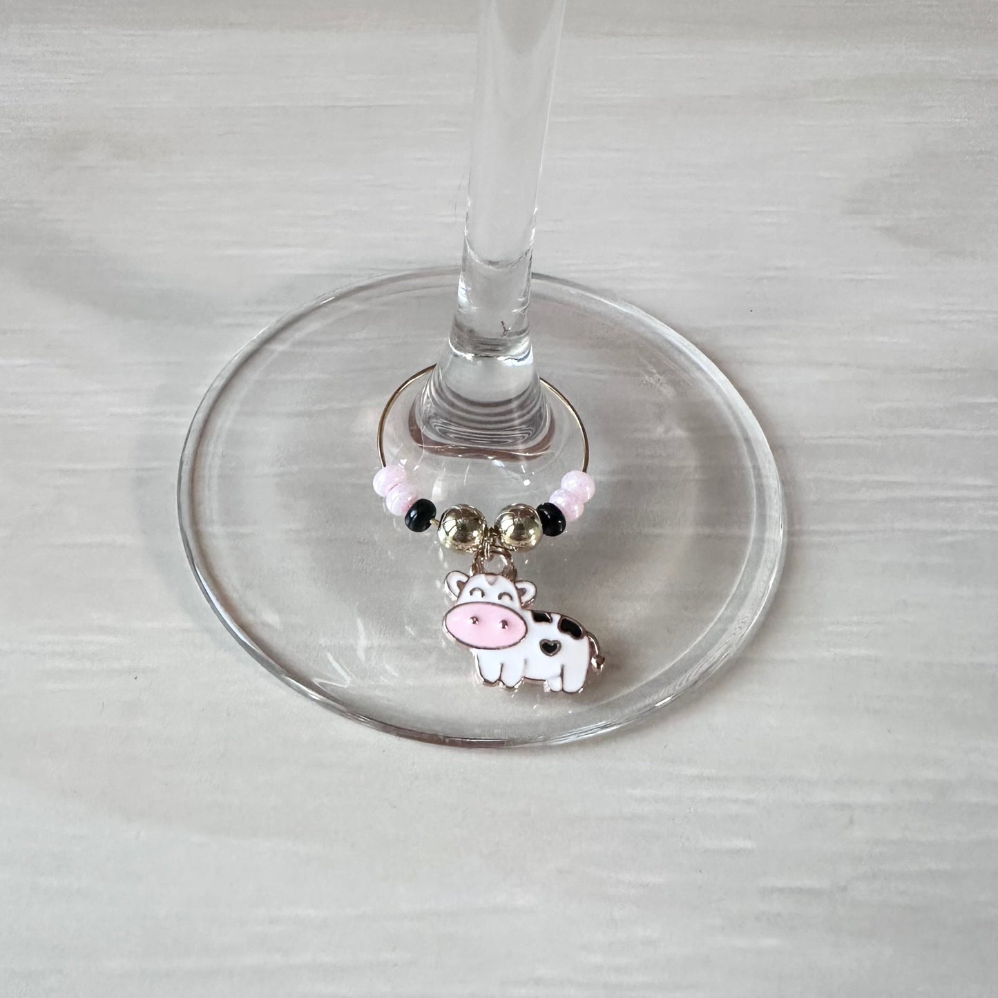 Colorful Cow Wine Charms