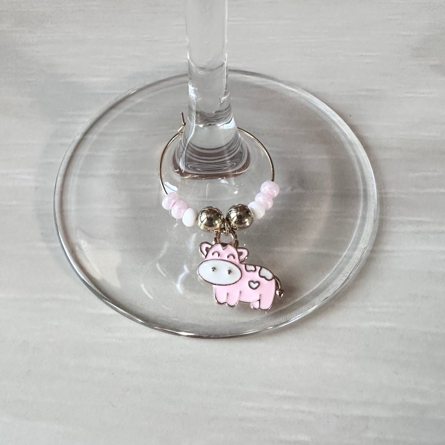 Colorful Cow Wine Charms