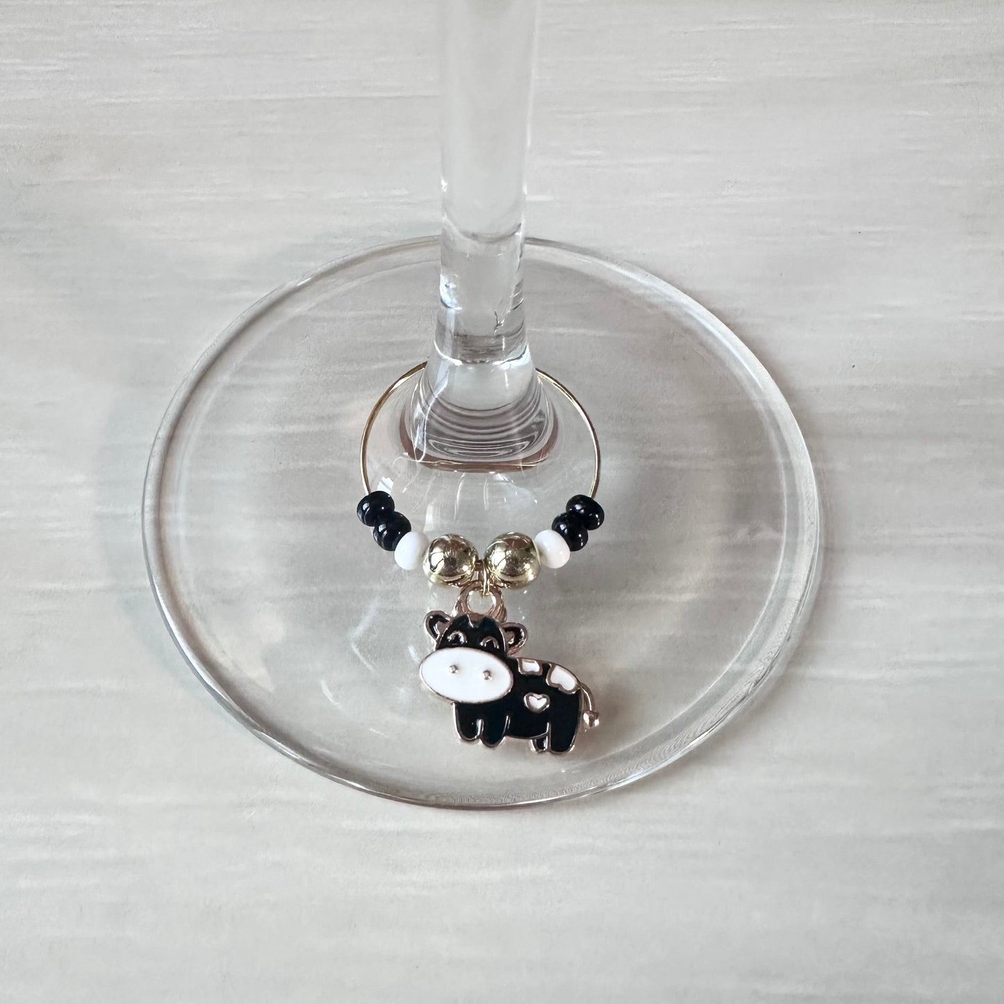 Colorful Cow Wine Charms